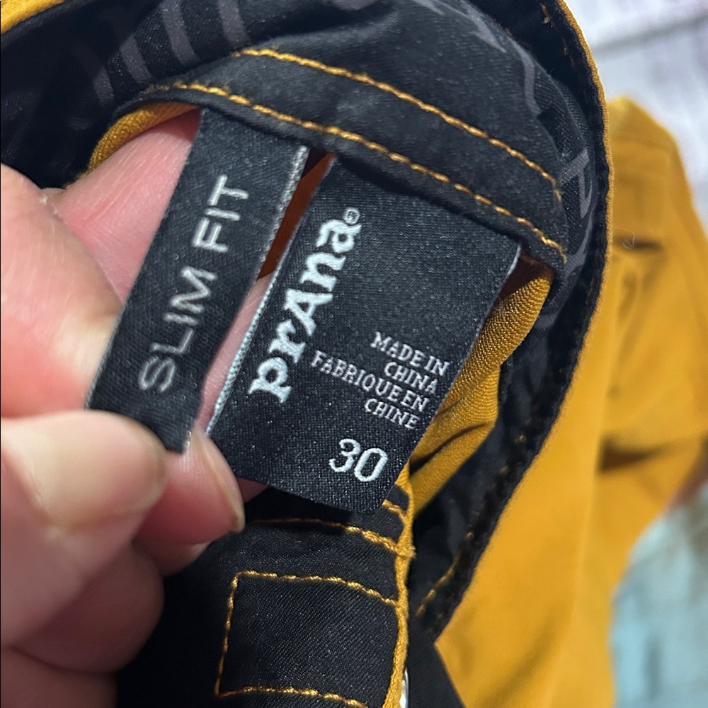 Prana Mustard Yellow Men's Chino-Style Outdoor Pants - Picture 8 of 8